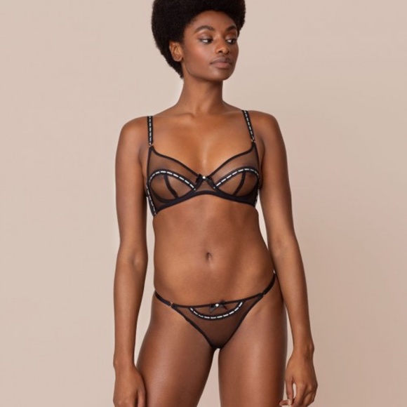 NWT Agent Provocateur Pollie Black Green Bra 32DD - Picture 3 of 9